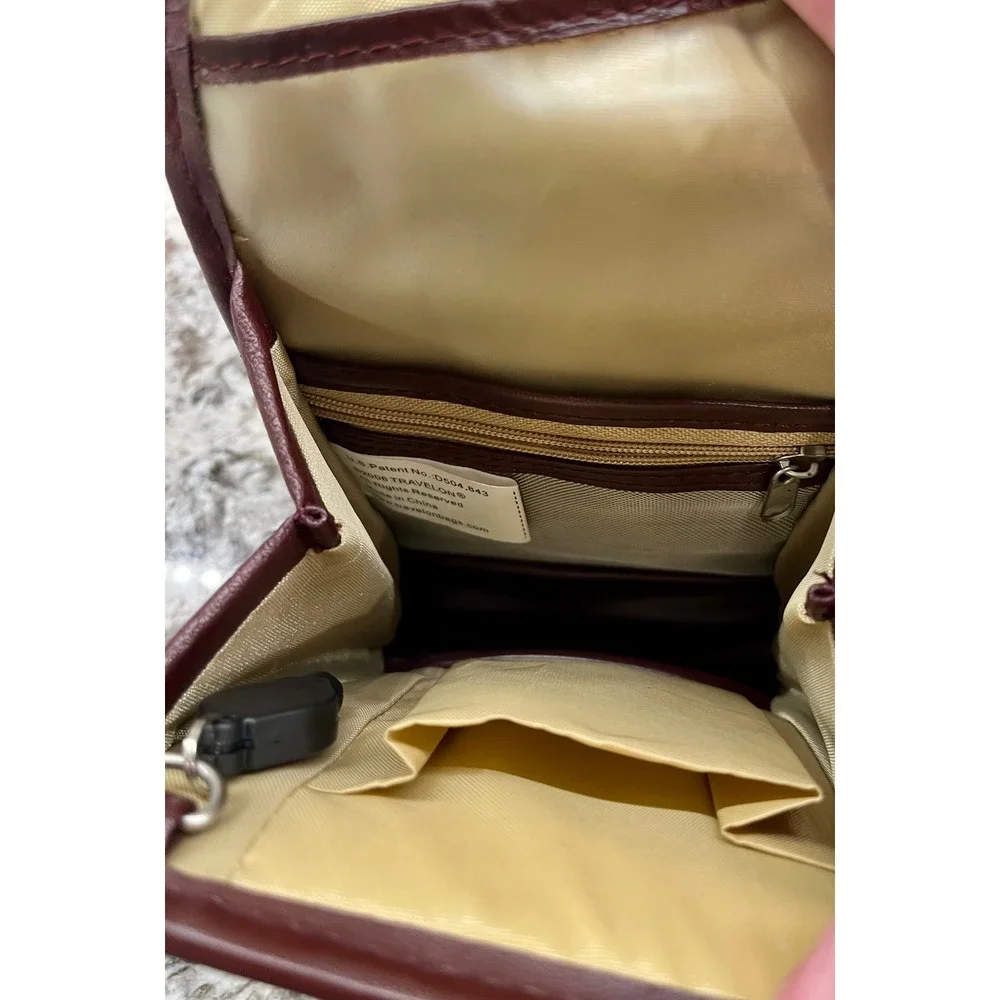 Travelon Crossbody Bag Travel Purse Shoulder Bag Burgundy Organizer